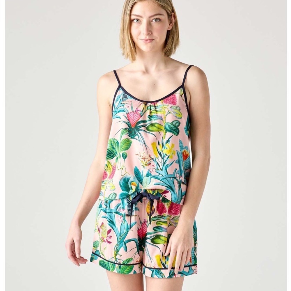 Katie Kime Lisse Cami Set Pink Large New With Tags